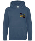 The front of an air force blue hoodie. The Personal Prints UK logo is displayed on the top left breast.