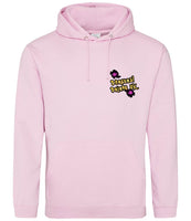 Baby pink hoodie, front