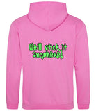Candy floss pink hoodie, back