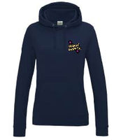 A nautical French navy hoody displaying the Personal Prints UK logo on the top left breast.